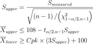 calculation of S_upper, X-bar_upper, X-bar_lower